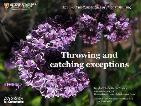Throwing and catching exceptions