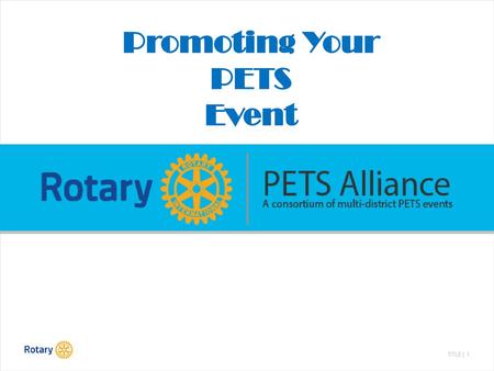 Promoting Your PETS Event.