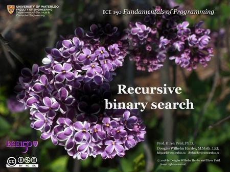 Recursive binary search