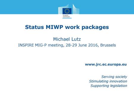 Status MIWP work packages