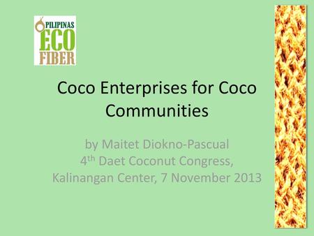 Coco Enterprises for Coco Communities