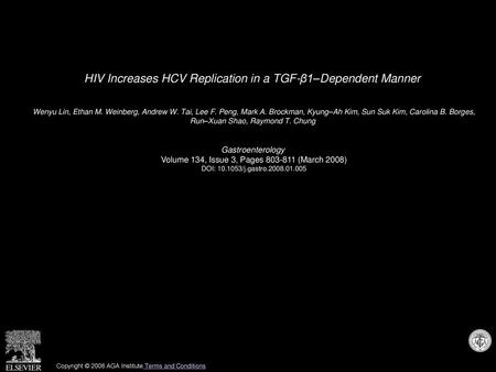 HIV Increases HCV Replication in a TGF-β1–Dependent Manner