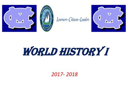 World History I 2017- 2018.