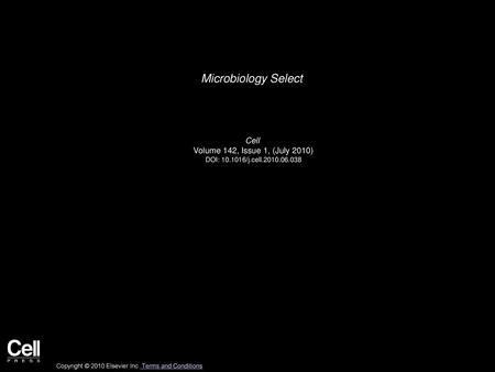 Microbiology Select Cell Volume 142, Issue 1, (July 2010)