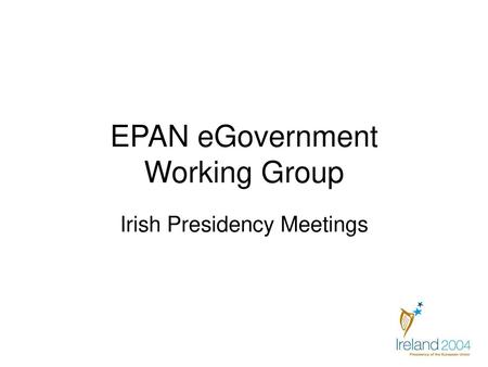 EPAN eGovernment Working Group
