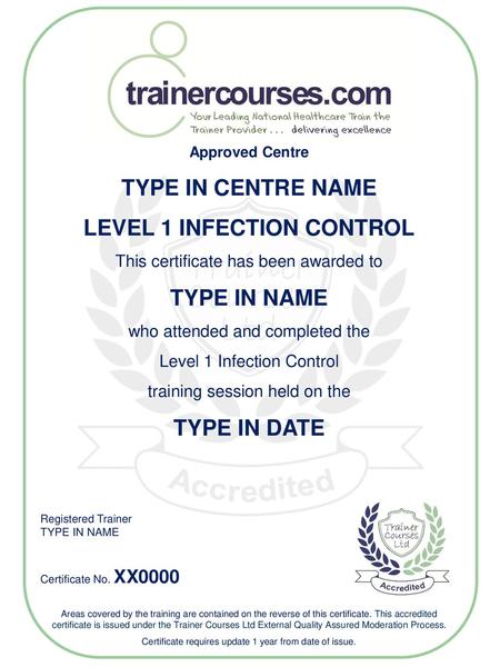 LEVEL 1 INFECTION CONTROL