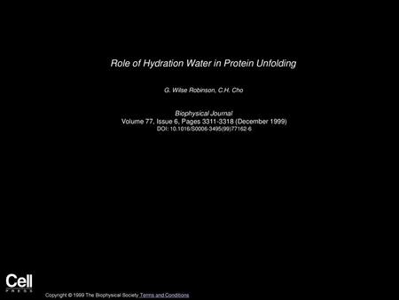 Role of Hydration Water in Protein Unfolding