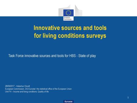 Innovative sources and tools for living conditions surveys