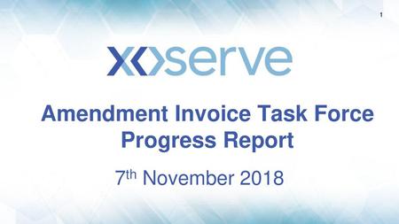 Amendment Invoice Task Force Progress Report