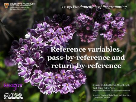 Reference variables, pass-by-reference and return-by-reference