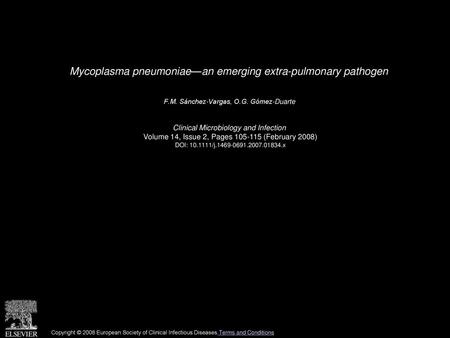 Mycoplasma pneumoniae—an emerging extra-pulmonary pathogen