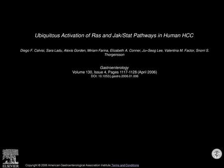 Ubiquitous Activation of Ras and Jak/Stat Pathways in Human HCC