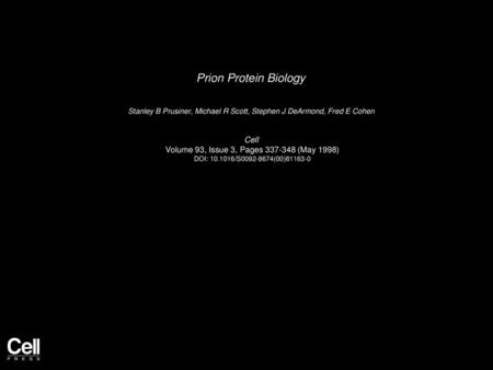 Prion Protein Biology Cell