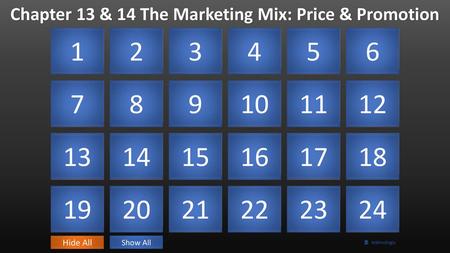 Chapter 13 & 14 The Marketing Mix: Price & Promotion