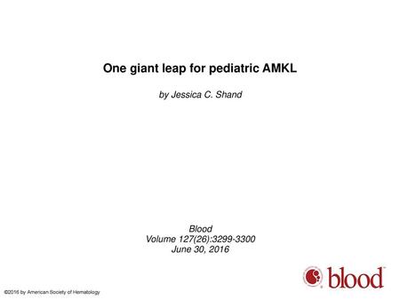 One giant leap for pediatric AMKL