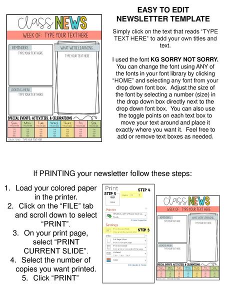 EASY TO EDIT NEWSLETTER TEMPLATE