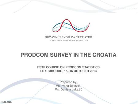 ESTP COURSE ON PRODCOM STATISTICS