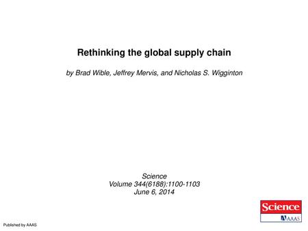 Rethinking the global supply chain