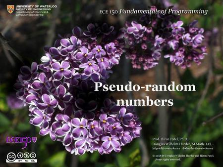 Pseudo-random numbers