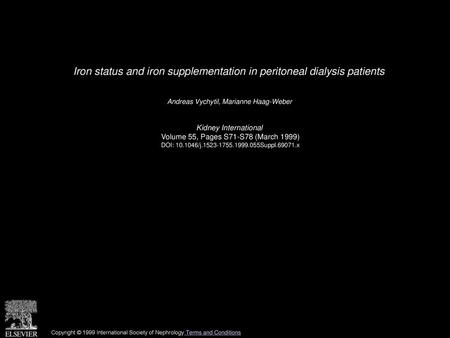 Iron status and iron supplementation in peritoneal dialysis patients