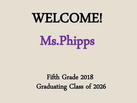 Fifth Grade 2018 Graduating Class of 2026