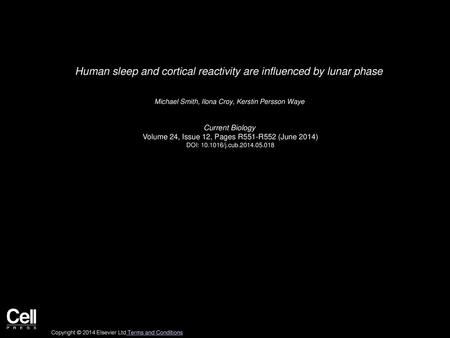 Human sleep and cortical reactivity are influenced by lunar phase