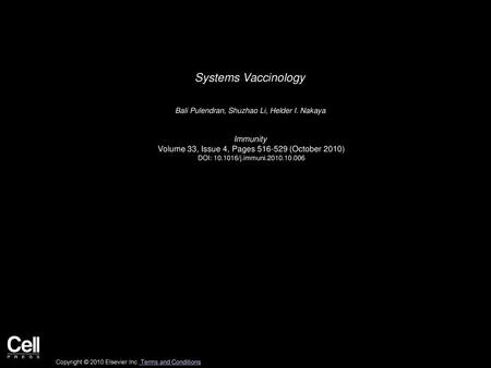 Systems Vaccinology Immunity