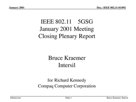 Month 2000 doc.: IEEE /xxx January 2001