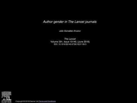 Author gender in The Lancet journals
