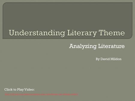 Understanding Literary Theme