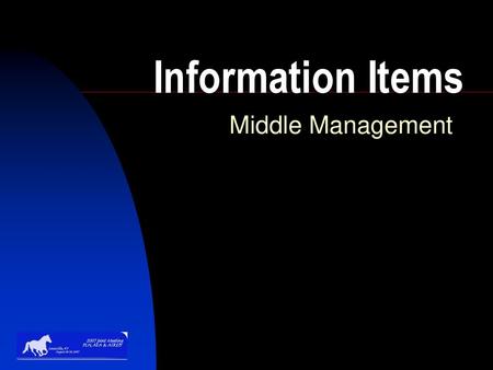 Information Items Middle Management.