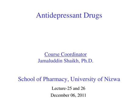 School of Pharmacy, University of Nizwa