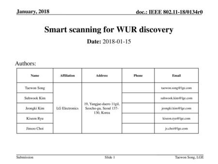 Smart scanning for WUR discovery
