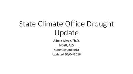 State Climate Office Drought Update
