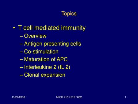 T cell mediated immunity
