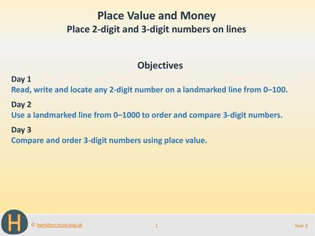 Place 2-digit and 3-digit numbers on lines