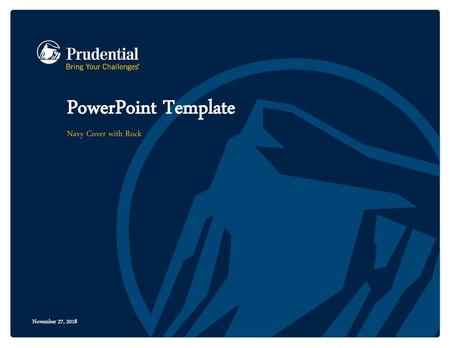 PowerPoint Template Navy Cover with Rock.