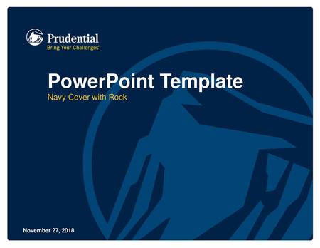 PowerPoint Template Navy Cover with Rock.