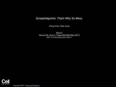 Synaptotagmins: That’s Why So Many