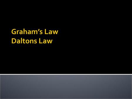 Graham’s Law Daltons Law