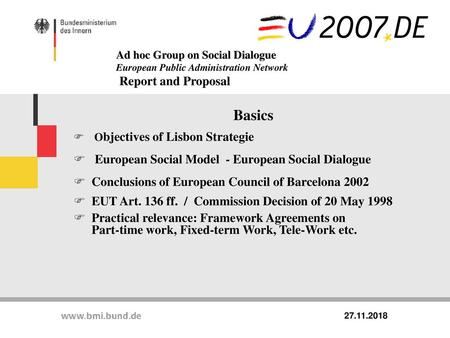 Basics European Social Model - European Social Dialogue