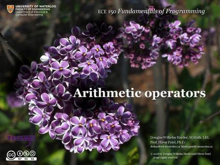 Arithmetic operators.
