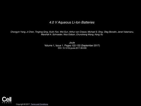 4.0 V Aqueous Li-Ion Batteries