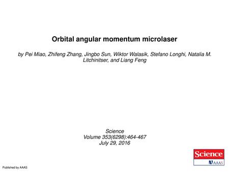 Orbital angular momentum microlaser