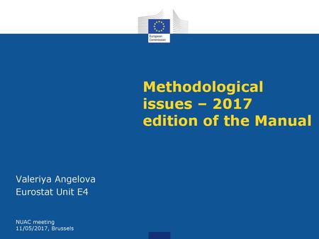Methodological issues – 2017 edition of the Manual