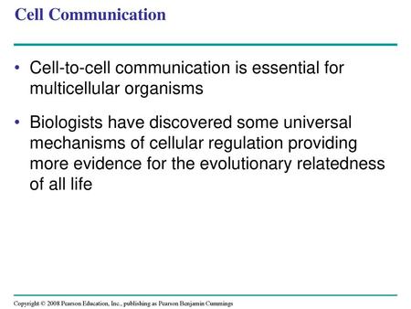 Cell-to-cell communication is essential for multicellular organisms