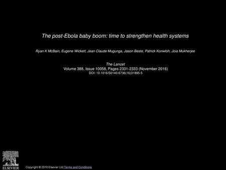 The post-Ebola baby boom: time to strengthen health systems