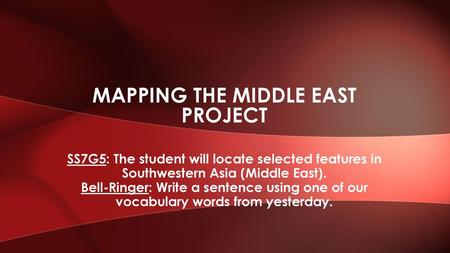 Mapping The Middle East Project