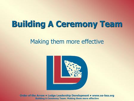 Building A Ceremony Team