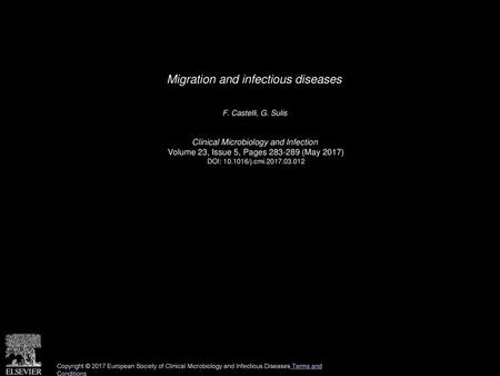 Migration and infectious diseases